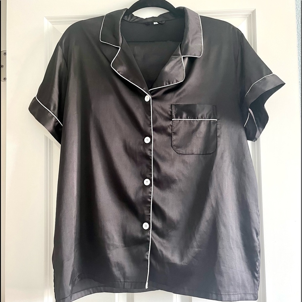 Like New Black Satin PJ Set